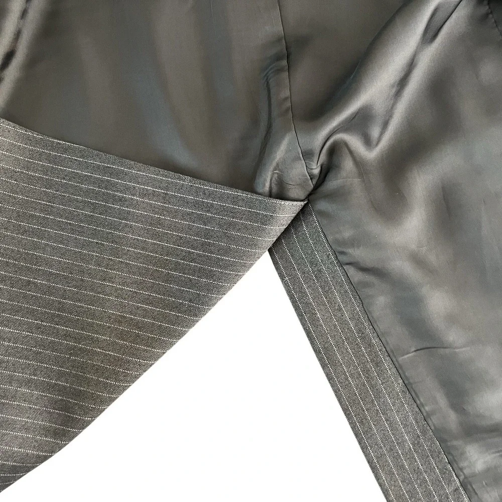 Jos‎ A Bank Signature Collection Blazer 46R Gray Pinstripe Wool Silk Suit Jacket